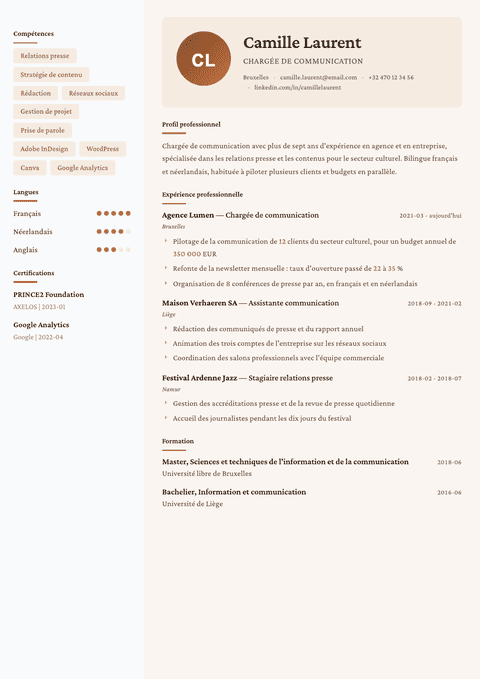 Modèle de CV Lisbon
