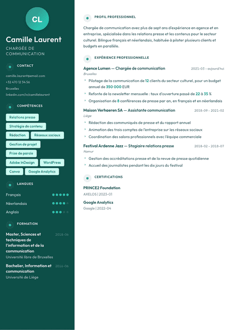 Modèle de CV Vienna