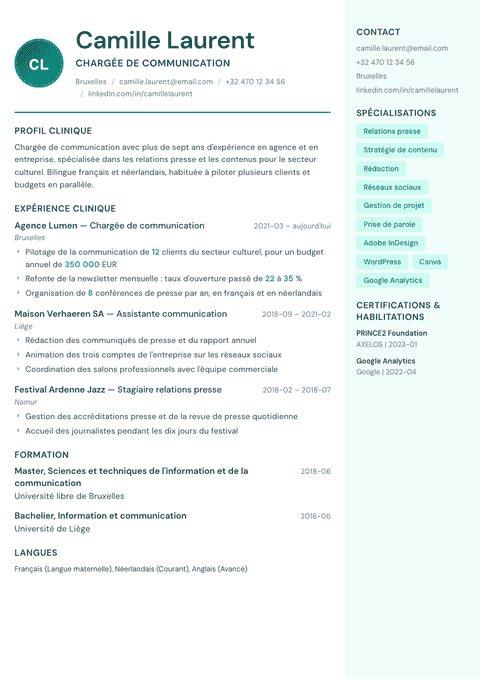 Modèle de CV Remedy