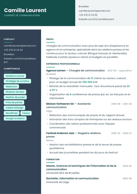Modèle de CV Spectrum