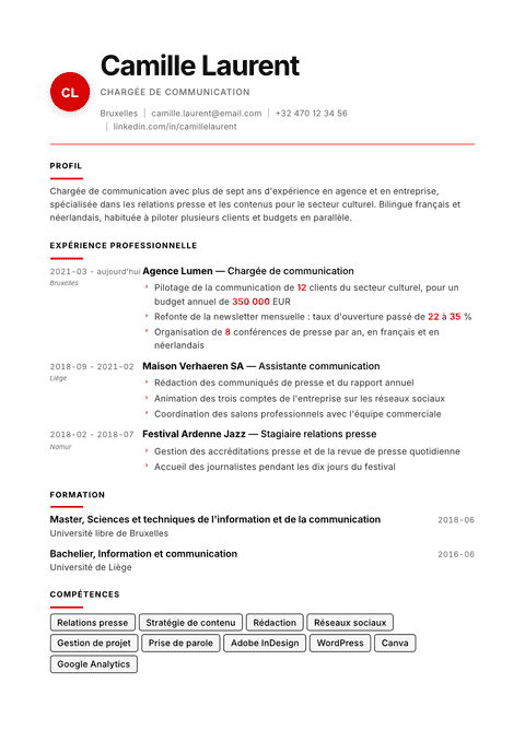 Modèle de CV Swiss Modernist