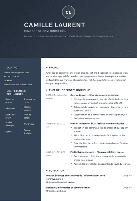 Modèle de CV Binary