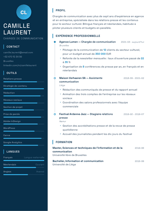 Modèle de CV Circuit