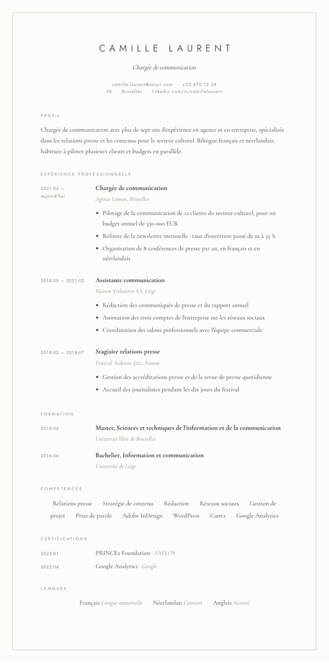 Modèle de CV Vellum