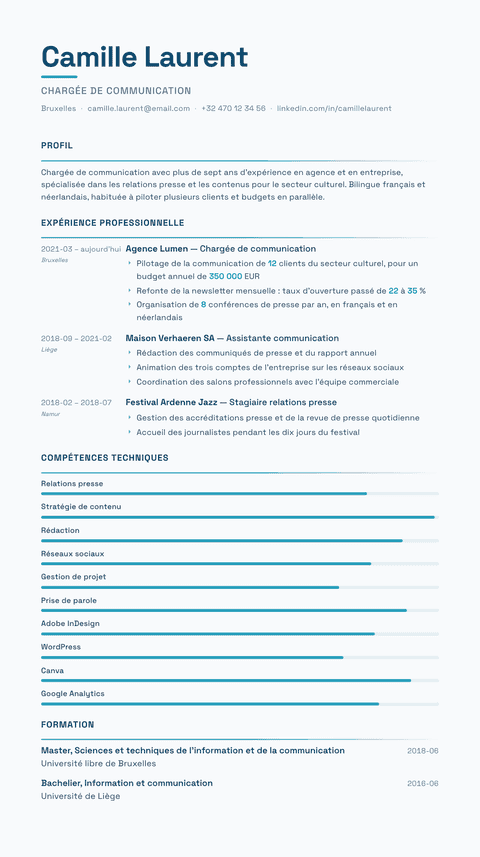 Modèle de CV Velocity