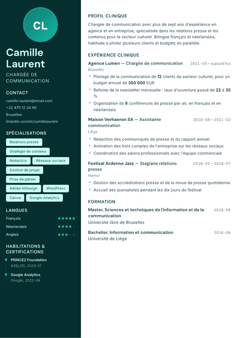 Modèle de CV Vitalis