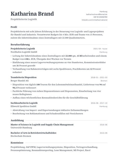 Lebenslauf Vorlage Editorial Classic