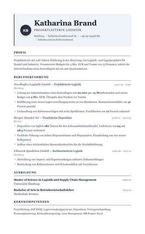Lebenslauf Vorlage Traditional