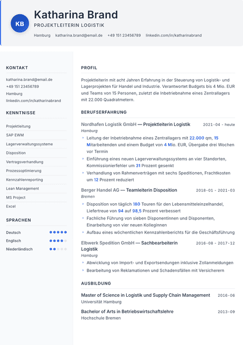 Lebenslauf Vorlage Paper