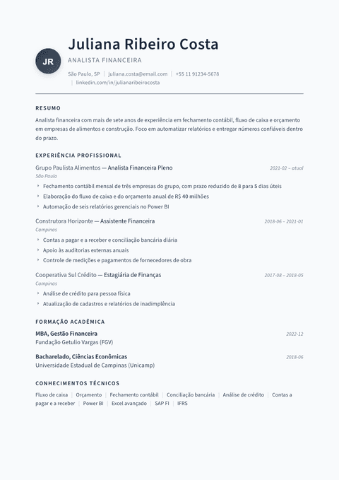 Modelo de currículo Thesis