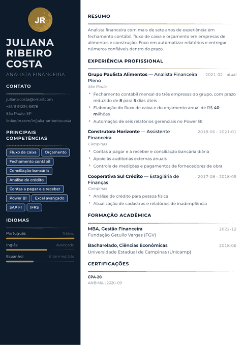 Modelo de currículo Catalyst