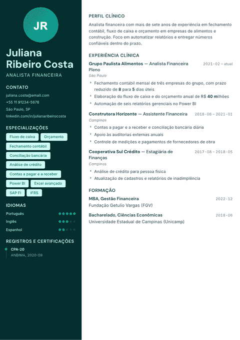 Modelo de currículo Vitalis