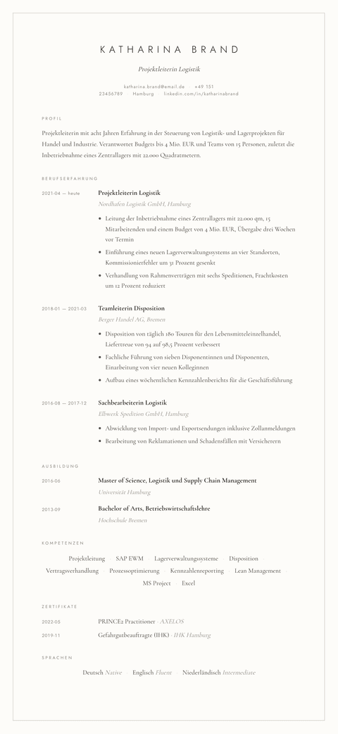 Lebenslauf Vorlage Vellum